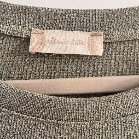 Alter’d State Ruched Tie Sleeveless Dress Olive Green | Size L - Picture 3 of 4